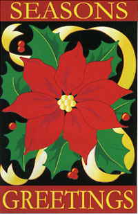 View Poinsettia Applique Flag 28"x44" - 14061TG
