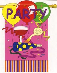 View Happy Party Nylon Flag 28"x40" - 15015TG