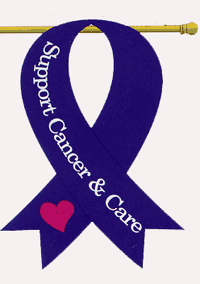View Purple Ribbon Support Applique Garden Flag 13.5"x18" - 65050TG