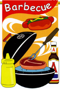 Barbecue Applique Flag 28"x44"