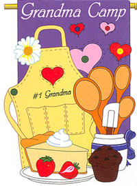 View Grandma Camp Applique Garden Flag 13.5"x18" - 65055TG