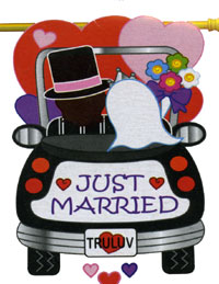 View Newlywed Applique Flag 28"x44" - 15058TG