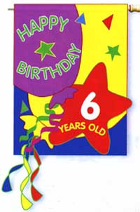 View Count The Birthday Years Applique Garden Flag 12"x16"  (Includes  removable velcro numbers) - 16106EG