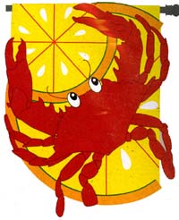 View Crab Fest Applique Flag 34"x48" - 15161EG