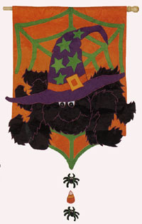 View Witchy Spider Applique Garden Flag 12"x16" - 16207EG