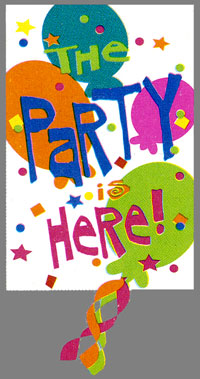 View The Party Is Here Applique Flag 29"x45" (grey background not part of flag) - 15296EG
