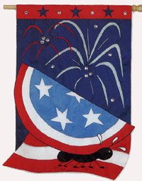 View Firecracker Applique Flag 30"x44" - 15417EG