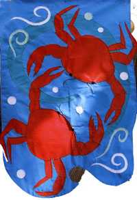 View A Couple of Crabs Applique Flag 28"x44" - 15418EG