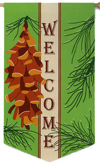 View Pinecone Welcome Applique Garden Flag 12"x18" - 16464EG