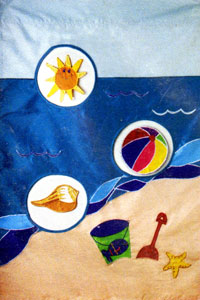 View Beach Ball Applique Flag 30"x44" - 15533EG