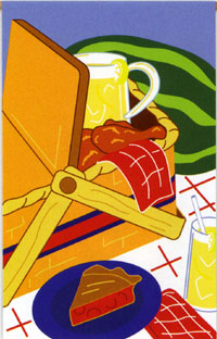 View Patriotic Picnic Applique Flag 28"x44" - 15544EG