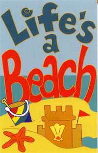 View Life's a Beach Applique Flag 28"x44" - 15558EG