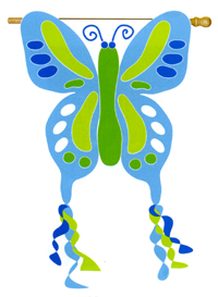Butterfly Applique Sculpted Flag 30"x58"