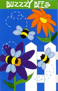 Buzzy Bees Applique Flag 28'x44"