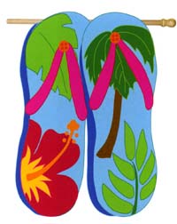 View Flip Flops Sculpted Applique  Flag 30"x44" - 15631EG