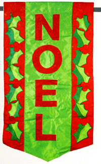 View Noel Banner Applique Flag 25.5"x46" - 15691EG