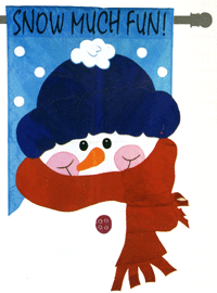 View Snow Much Fun Applique Garden Flag 12"x18" - 16695EG