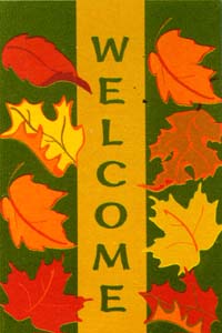 View Welcome Fall Leaves Applique Flag 28"x44" - 15698EG