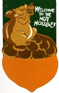 Welcome to The Nut House Applique Garden Flag 12.5"x18"