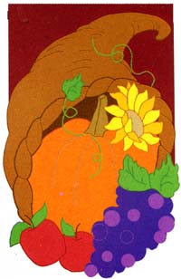 Cornucopia Applique Garden Flag 12.5"x18"