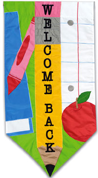 View Welcome Back Garden Banner Flag 12.5"x18" - 161032EG