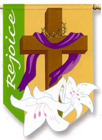 View Rejoice Adorned Applique Garden  Flag 12"x16"(words can be read from both sides) - 16117EG
