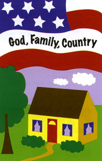 View God, Family, Country Garden Applique Garden Flag 12"x18" - 16755EG