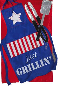 Grill Sergeant Applique Garden Flag 12"x18"