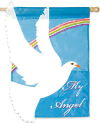 View My Angel Cemetary Applique Garden Flag 12"x18" - 16C004EG