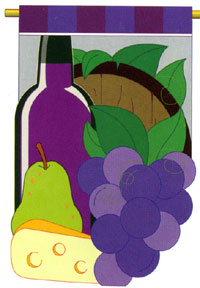 View Wine Applique Garden Flag 13.5"x18" - 67014TG
