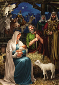 View Nativity Scene Garden Flag 12"x18" - 1722MCD
