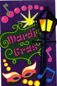 View Mardi Gras Time Applique Flag 28"x44" - 18002TG