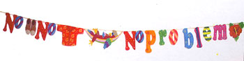 View No Shoes No Shirt No Problem stringed banner   108" long - 1801CD