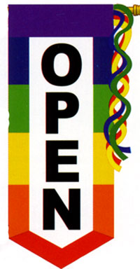 View OPEN Applique Garden Flag 13.5"x18" - 20004TG