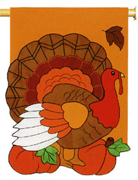 View Turkey Applique Flag 28"x40" - 2144CF