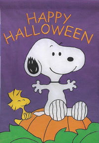 Happy Halloween Snoopy Applique Flag 28x40