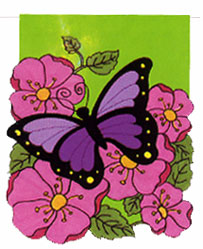 View Butterfly Nylon Applique Garden Flag 12"x16" - 228CF