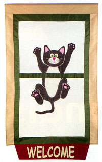 View Come Hang Out Applique Flag 28"x44" (3-D embellishment--mesh fabric)  **last one available** - 22973