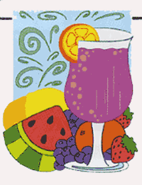 View Summer Drink Nylon Applique Flag 12"x16" - 233CF
