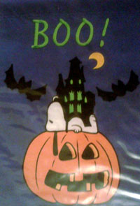 BOO! Snoopy on Pumpkin Garden Flag 12x18