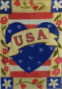 View Patriotic Heart 3-D Impressions Flag 28"x40" - 23432