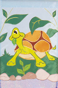 View Turtle in Woods Applique Flag 28"x44" - 23843
