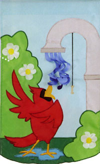 View Bird Bath Applique Flag 28"x44" - 23928