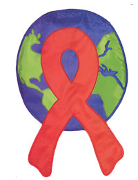View AIDS Support Ribbon Applique Flag 28"x44" - 24039