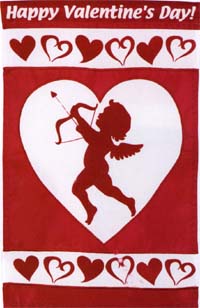 Cupid Applique Garden Flag 11.5"x18"