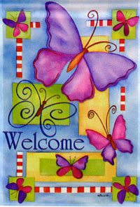 Welcome Butterflies Impressions Flag 28"x40"