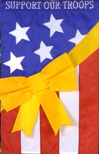 View Support our Troops Applique Garden Flag 11.5"x18" - 25614