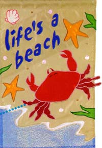 View Life's a Beach Applique Flag 28"x44" - 25688