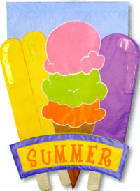 Summer Treats Applique Flag 28'x44"