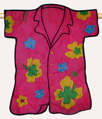 View Pink Hawaiin Shirt Applique Garden Flag 12"x18" - 028CF